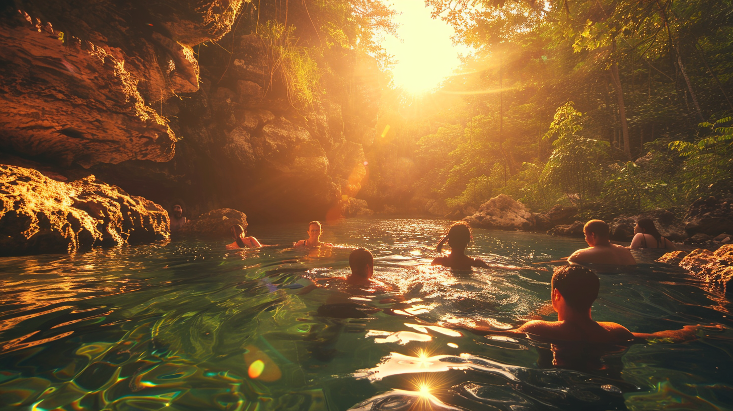 Práctica de natación consciente en aguas cristalinas